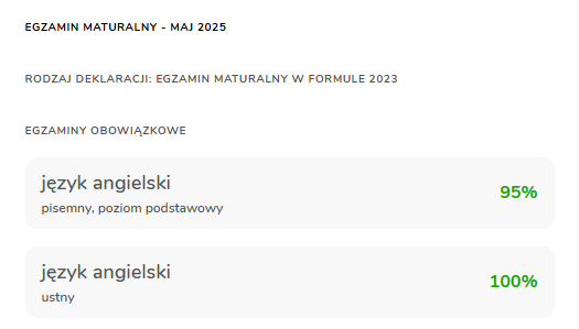 Wyniki naszej Kursantki