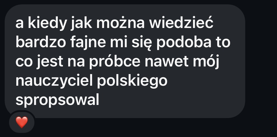 Wiadomość od naszego Kursanta